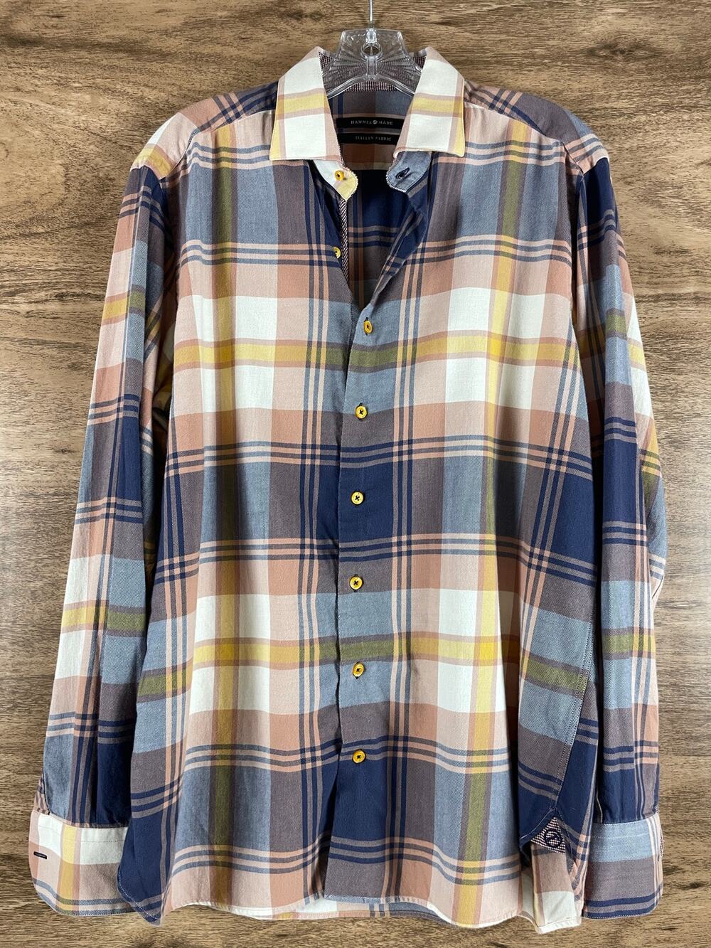 Hammer Made Limited Edition Plaid Button-Down Shirt Mens 41/16 Italian Fabric
